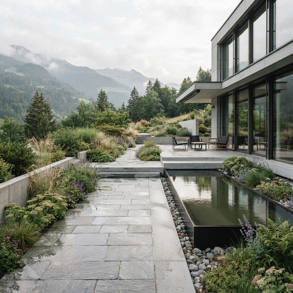 Terrasse & bassin de rétention